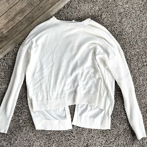 White Long sleeve Open Back Athleta Top, Small